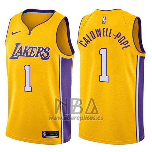 Camiseta Los Angeles Lakers Kentavious Caldwell-Pope NO 1 Swingman Icon 2017-18 Oro